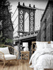 GM0040 Grace & Gardenia Manhattan Bridge Premium Peel and Stick Mural 8.67ft. wide x 10ft. height, Black White Gray