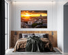 GM007F Grace & Gardenia Sunset in Rome Premium Peel and Stick Mural 69 inch wide x 46 inch height Orange Gray White