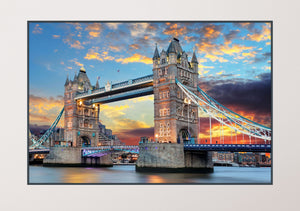 GM008F Grace & Gardenia Tower Bridge London Premium Peel and Stick Mural 69 inch wide x 46 inch height Blue Gray Yellow