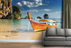 GM0110U Grace & Gardenia Tropical Cove Unpasted Premium Matte Paper Mural 13ft. wide x 10ft. height, Blue Orange Beige
