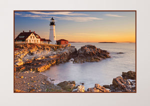 GM014F Grace & Gardenia Lighthouse on Rocky Shore Premium Peel and Stick Mural 69 inch wide x 46 inch height Blue Yellow Gray Red
