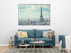 GM016F Grace & Gardenia Paris in the Snow Premium Peel and Stick Mural 69 inch wide x 46 inch height Blue Gray White