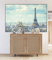 GM016F Grace & Gardenia Paris in the Snow Premium Peel and Stick Mural 69 inch wide x 46 inch height Blue Gray White