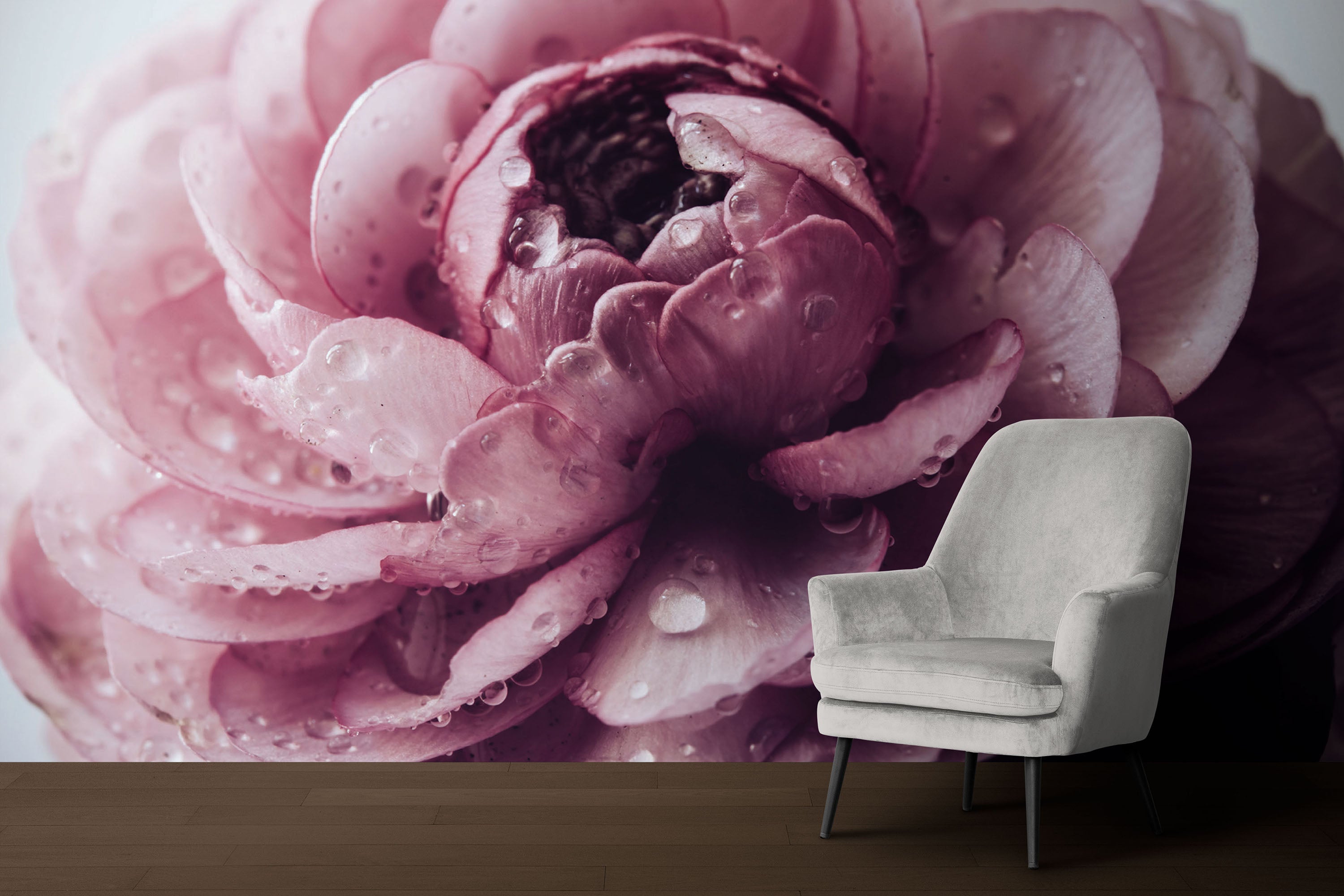 GM0170U Grace & Gardenia Pink Buttercup Unpasted Premium Matte Paper Mural 13ft. wide x 10ft. height, Pink White