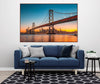 GM020F Grace & Gardenia Bay Bridge at Sunset Premium Peel and Stick Mural 69 inch wide x 46 inch height Blue Orange Yellow