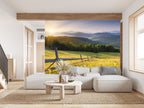 GM0260 Grace & Gardenia Meadows and Hills Premium Peel and Stick Mural 156in wide x 112in height, Green Blue Yellow