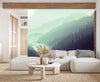 GM0340 Grace & Gardenia Foggy Valley Premium Peel and Stick Mural 156in wide x 112in height, Green