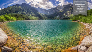 GM0510 Grace & Gardenia Beautiful High Country Premium Peel and Stick Mural 206in wide x 112in height, Green Blue Brown