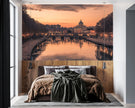 GM0550 Grace & Gardenia St. Peter's Basilica Premium Peel and Stick Mural 156in wide x 112in height, Orange Gray