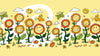 GM0600 Grace & Gardenia Smiling Flowers and Butterflies Premium Peel and Stick Mural 206in wide x 112in height, Yellow Green White