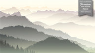 GM0610 Grace & Gardenia Mountains in the Mist Premium Peel and Stick Mural 206in wide x 112in height, Gray Yellow