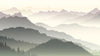 GM0610 Grace & Gardenia Mountains in the Mist Premium Peel and Stick Mural 206in wide x 112in height, Gray Yellow