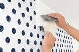 GN0041 Hand Drawn Polka Dots Fine Wallpaper Roll size 26 inch Wide x 27 ft. Long, Navy Blue