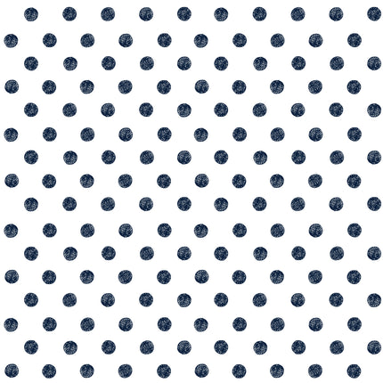 GN0041 Hand Drawn Polka Dots Fine Wallpaper Roll size 26 inch Wide x 27 ft. Long, Navy Blue