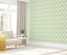 GP0061 Trellis Pattern  Premium Paper Peel and Stick Wallpaper Panel, Green/Cream