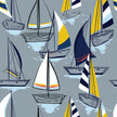 GN1021 Sailboats at Sunset Pattern Fine Wallpaper Roll size 26 inch Wide x 27 ft. Long, Gray/Navy/Yellow