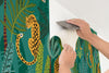 GN2011 Jungle Leopards Fine Wallpaper Roll size 26in. Wide x 27ft. Long, Green, Orange, Yellow