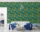 GN2011 Jungle Leopards Fine Wallpaper Roll size 26in. Wide x 27ft. Long, Green, Orange, Yellow