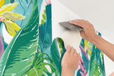 GN2021 Tropical Fantasy Fine Wallpaper Roll size 26 inch Wide x 27ft. Long, Green, Blue, Pink