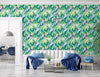 GN2021 Tropical Fantasy Fine Wallpaper Roll size 26 inch Wide x 27ft. Long, Green, Blue, Pink