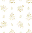 GN5012 Hand Drawn Leaves Fine Wallpaper Roll size 26 inch Wide x 27ft. Long, Mustard, White