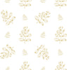 GN5012 Hand Drawn Leaves Fine Wallpaper Roll size 26 inch Wide x 27ft. Long, Mustard, White