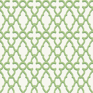 GP0061 Trellis Pattern  Premium Paper Peel and Stick Wallpaper Panel, Green/Cream