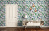 GP1001 Grace & Gardenia - Tropical Watercolor Floral Peel and Stick 6 Ft x 26 In Wallpaper Panel Green/Blue/Purp