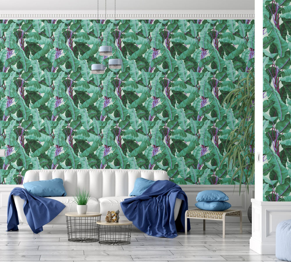 Grace and Gardenia Peel and Stick Premium Paper Tropical Banana Wallpaper Panels