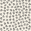 GP1006 Grace & Gardenia - Hand Painted Hearts Black on Beige Premium Peel and Stick Wallpaper Panel 6 Ft High x 26 Wide