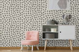 GP1006 Grace & Gardenia - Hand Painted Hearts Black on Beige Premium Peel and Stick Wallpaper Panel 6 Ft High x 26 Wide