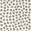 GP1006 Grace & Gardenia - Hand Painted Hearts Black on Beige Premium Peel and Stick Wallpaper Panel 6 Ft High x 26 Wide