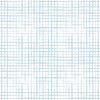 GP1900122 Grace & Gardenia Light Blue Hand Painted Grid on White Premium Peel and Stick Wallpaper Panel 6' High x 26