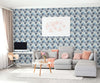 GP1900141 Grace & Gardenia Blue and Gray Leaves on White Premium Peel and Stick Wallpaper Panel 6 Ft High x 26