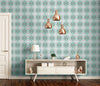 GP190021 Grace & Gardenia - Faded Diamonds on Light Green Premium Peel and Stick Wallpaper Panel 6 Ft High x 26