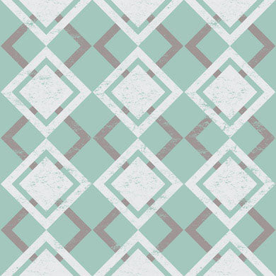 GP190021 Grace & Gardenia - Faded Diamonds on Light Green Premium Peel and Stick Wallpaper Panel 6 Ft High x 26