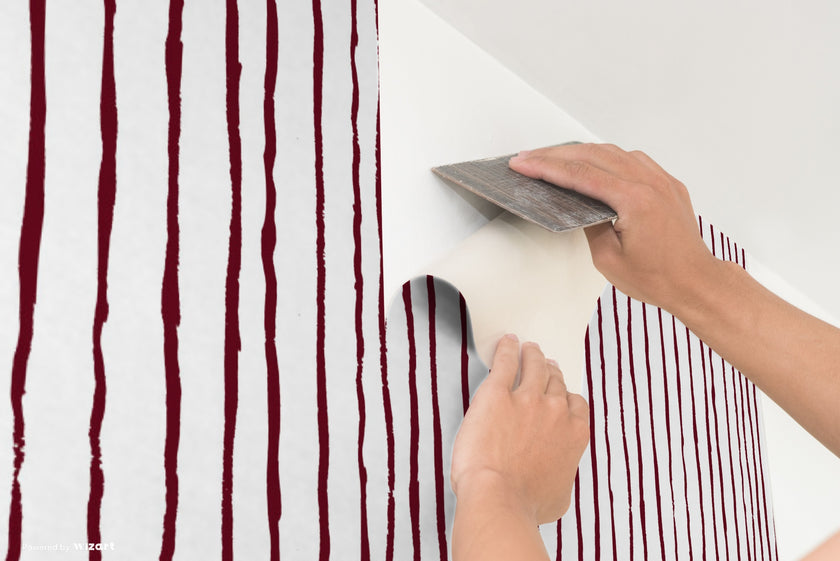 GP1900261 Single Color Rough Vertical Sketch Lines Premium Peel and Stick Wallpaper Panel 26 Wide x 6 Ft High