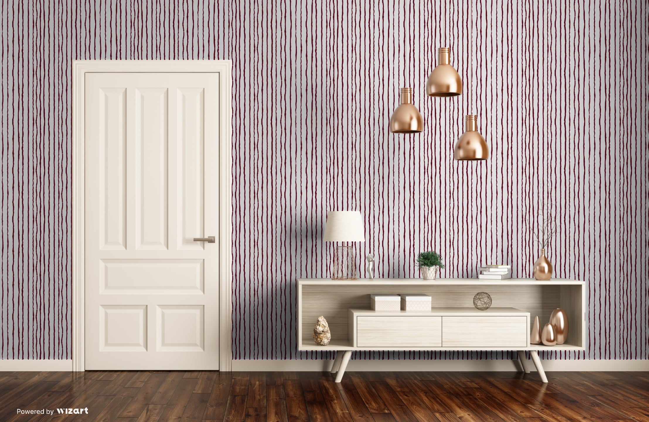 GP1900261 Single Color Rough Vertical Sketch Lines Premium Peel and Stick Wallpaper Panel 6 Ft High x 26 Wide