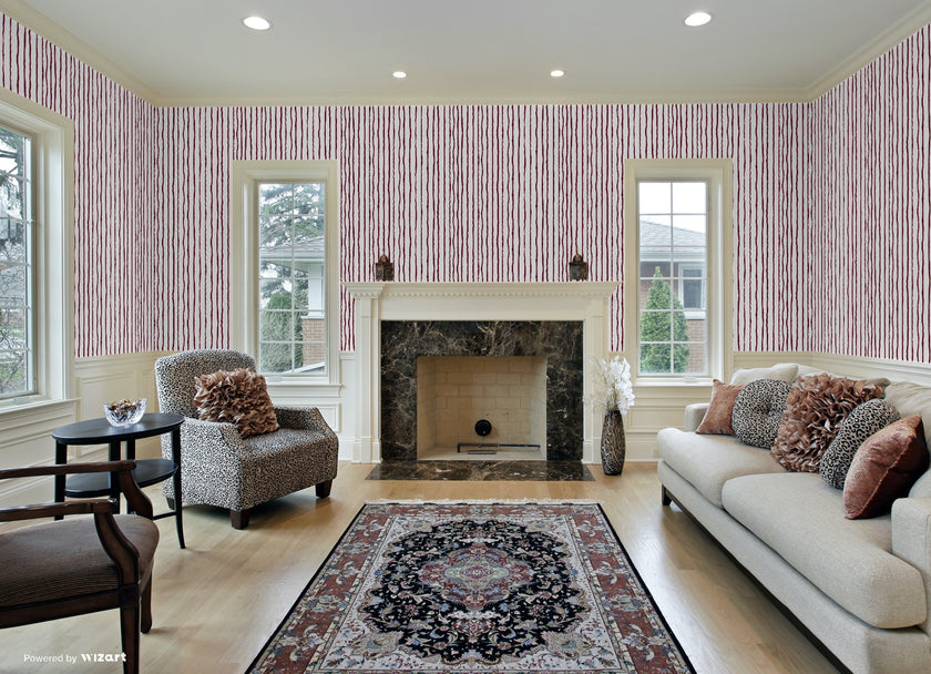 GP1900261 Single Color Rough Vertical Sketch Lines Premium Peel and Stick Wallpaper Panel 26 Wide x 6 Ft High