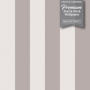 GP1900271 Gray Stripes Peel and Stick Wallpaper Roll 19 inch Wide x 18 ft. Long Gray