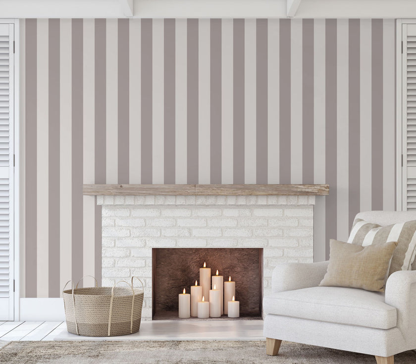 GP1900271 Gray Stripes Peel and Stick Wallpaper Roll 19 inch Wide x 18 ft. Long Gray