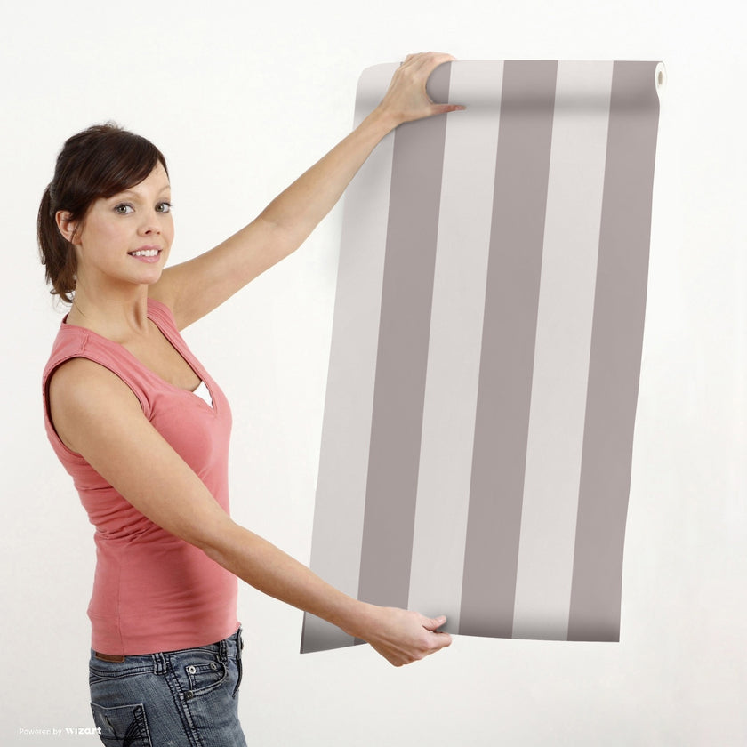 GP1900271 Gray Stripes Peel and Stick Wallpaper Roll 19 inch Wide x 18 ft. Long Gray