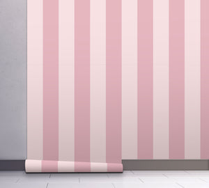 GP1900272 Pink Stripes Peel and Stick Wallpaper Roll 19 inch Wide x 18 ft. Long, Pink