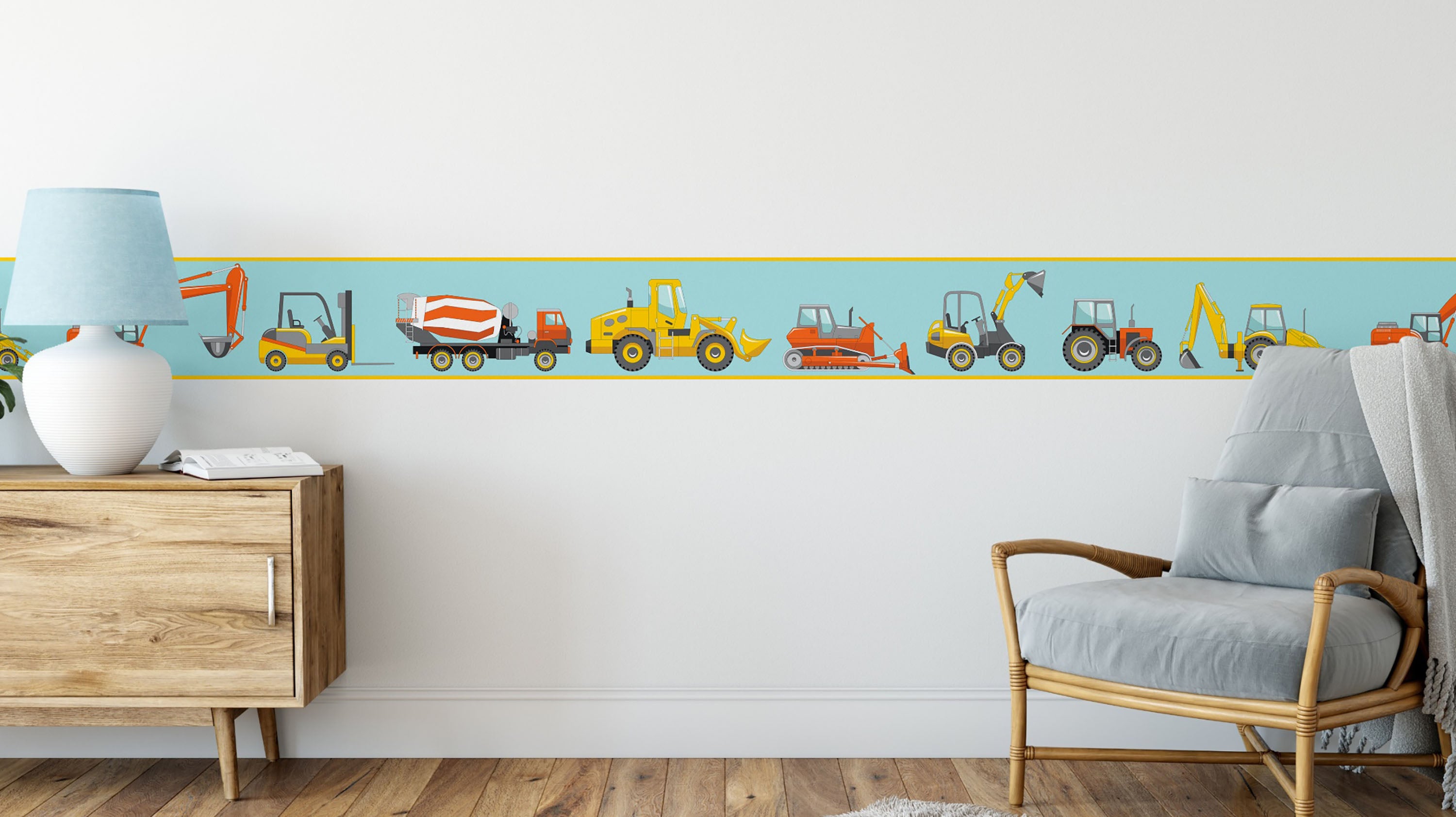 GP1900291 Trucks and Tractors Premium Peel and Stick Wallpaper Border 10