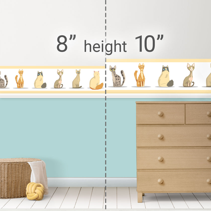 GP1900301g8 Cartoon Cats Peel and Stick Wallpaper Border 8