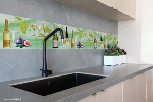 GB1900311g8 Champagne and Grapes Peel and Stick Wallpaper Border 8