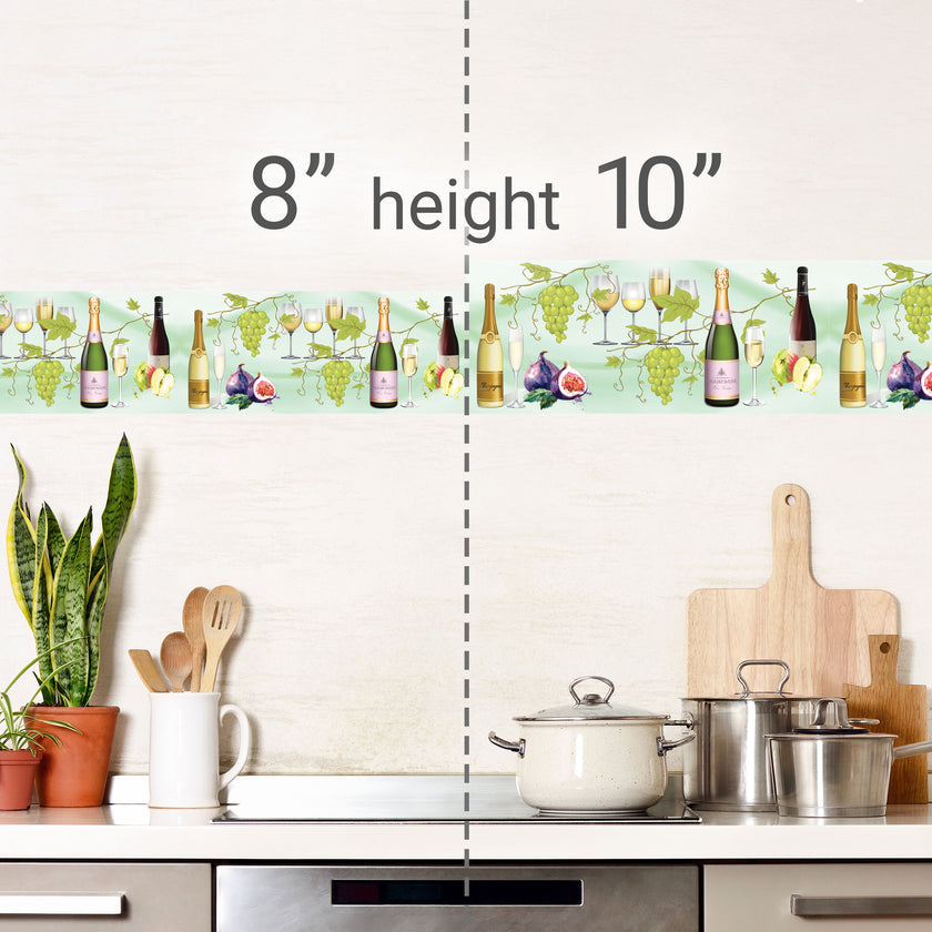 GB1900311g8 Champagne and Grapes Peel and Stick Wallpaper Border 8