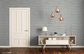 GP190031 Grace & Gardenia - Rough Paint Lines on White Premium Peel and Stick Wallpaper Panel 6' Ft High x 26