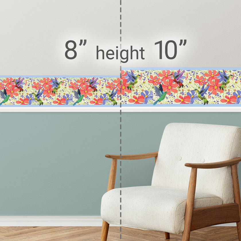GP1900321g8 Hummingbird Garden Peel and Stick Wallpaper Border 8