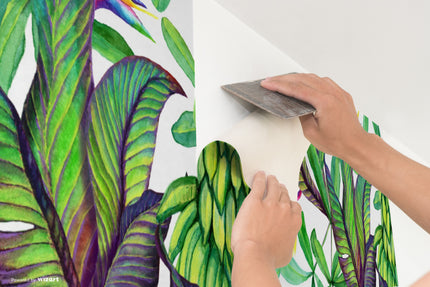 GP1900341 Banana Leaves Premium Peel and Stick Wallpaper Panel 6 Ft High x 26